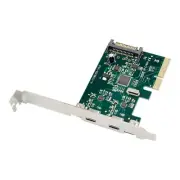 PCI-E 4x Express to USB 3.1 USB-C Type C Dual Port Add on Riser Expansion Card h