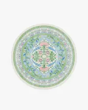 185' Round | Machine Washable Runner Rug | Kid & Pet Friendly | Indoor Rug | Mrs. Alice Skye Blue Multicolour Rug | Ruggable