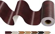 JUNART Wood Grain Repair Tape(10cm×1000cm), Self-Adhesive Waterproof Realistic Textured Repair Duct Tape for Tables, Baseboards, Doors, Windows, and Floors with Plastic Scraper(Red Rosewood)