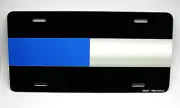 THIN BLUE LINE THIN SILVER POLICE CORRECTIONS METAL NOVELTY CAR LICENSE PLATE