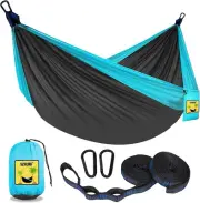 Portable Camping Hammock with 2 Tree Straps for Hiking Backpacking Outdoor Beach