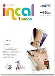 [Incal Tattoo] Laser Printable Waterproof Temporary Tattoo: 5 Sets(8.27 inchx11.7 inch) - Hobby & DIY Personalized Tattoo on your body (Laser Printer)