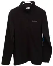 Columbia Black Hybrid Fleece Pullover Mens Size S Half Zip Soft Lightweight Logo