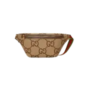 Gucci Jumbo GG Belt Bag Camel Ebony GG Canvas
