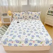 Milk Velvet Cotton Fitted Sheet Thickened Coral Velvet Bedspread Protective Case Mattress Anti-Skid Bedspread Bedding(180 * 200cm)