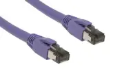 CAT8 Shielded Ethernet Patch Cable, 40Gbps, Snagless, 50 ft, Purple