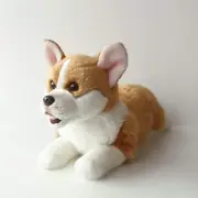 NINI & QUINO Corgi Lying Down Plush Toy, Size 15.7 inches, Weight 280 grams