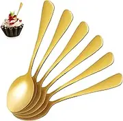 Generic 6pcs Stainless Steel Cutlery Jelly Spoon Kitchen Spoons Salt Spoon Gold Mini Spoons Cooking Spoons Heavy Duty Spoons Polished Finish Spoons Coffee Spoon Mixing Spoon Golden