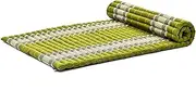 Leewadee Rollable Floor Mat L – Comfortable and Rollable Thai Mattress, Soft Massage Mat Filled with Kapok, Perfect to Use as a Sleeping Mat 190 x 100 cm, Green