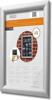A5 Snap Frame Silver Pack of 10 - Aluminium A5 Clip Frames - Wall Mount A5 Picture Frames - Poster Hangers - A5 Poster Frames - Photo Hanger - Posters Holder Front Opening Picture Frame Clips