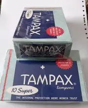 Vintage Original 70s 80s TAMPAX Tampons Super SEALED Pack Old USA New Old Stock