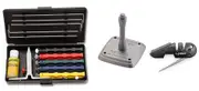 Lansky Deluxe Knife Sharpening System - 5 Hones - LKCLX + Universal Mount + Lansky Blademedic Pocket Sharpening Kit Bundle