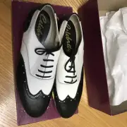 Celebrity Men's Mickey Latin Salsa Tango Waltz Smooth Swing Jazz Black White 7.5