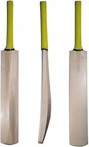 Cricket World Plain Premium Top Grade Custom Made Thick Edge Light Weight T20 Format Without Sticker Short Handle International Quality Tennis Kashmir Willow Cricket Bat with Full Size Bat Cover