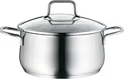 [WMF] Brilliant Saucepan Small 20 cm Glass Lid Stewing Pot Induction 3 L Cromargan Stainless Steel Satin Matte Uncoated