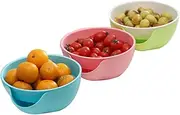 HOLIDYOYO Snack Bowl Shell Holder Double Dish Nut Bowl for Edamame Cherries Sunflower Seeds Dishwasher Safe Random Color