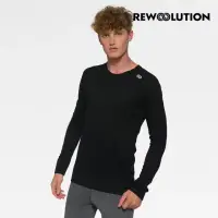 在飛比找momo購物網優惠-【Rewoolution】男TOMMY 140g長袖T恤[黑