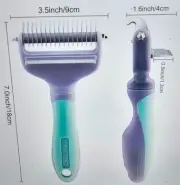 PAWSROOM Dog Deshedding Brush, Double-Sided Undercoat Rake for Dogs & Cats, Shed