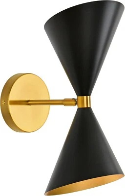 Black Gold Wall Sconce Mid Century Modern Sconce Wall Lighting, Industrial Blac