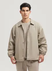 GUESS Eco Beige Laerte Active Shacket Size: Large, Polyester