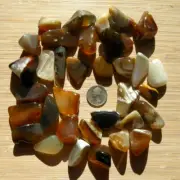 1LB Agate Crystals Mixed Lot Polished Natural Gray Brown and White Banded Stones