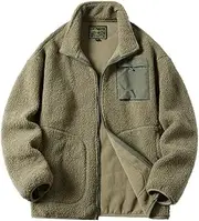 [ZHANGSHAOHUA] Unisex Lambswool Coats Mens Womens Fleece Jackets Teen Couples Thermal Clothing, Green, Medium
