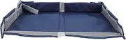 Foldable Travel Tray Cover, Airplane Travel Disposable Tray Table Cover for Kids and Adults, Cup Holder, Tablet Lap Desk, Air Plane Travel Table Cover for Trains (Navy Blue)