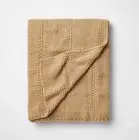 Threshold Studio McGee Grid Knit Throw Blanket Camel Soft Cozy 50 in. x 60 in.