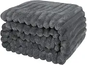 Flannel Blanket Super Soft Cozy Throw Blanket，Warm Lightweight Plush Fuzzy Cozy Soft Blankets and Throws for Sofa, Chair, Couch, Camping, Travel (Dark Grey 200X230)