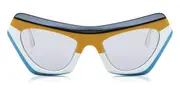 Marni Devil's Pool Stripes Turquoise 4JS Men's Sunglasses Yellow Size 56