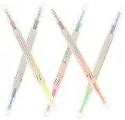 jojofuny 3sets 5pcs Double Head Fluorescent Pens Colorful Creative Markers with Oblique Tips for Studying Note Taking and Document Highlighting 5pcs*3