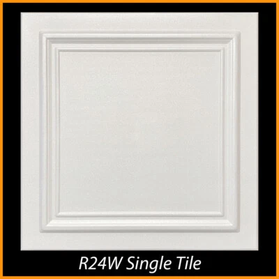 Ceiling Tiles Glue Up Styrofoam 20x20 R24 White Pack of 96 pcs (253 sq ft)