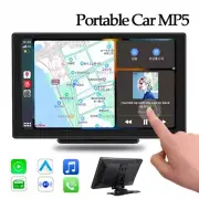 9" Portable Car Stereo Wireless Carplay Bluetooth Radio GPS Touch Screen USB/AUX