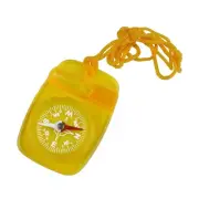 Skywalker Lanyard Compass with Safety Whistle (Yellow Compass, Orange Lanyard)