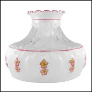 ALADDIN LAMP SATIN APRON CLEAR DOME PLUMERIA FLOWERS SHADE Part # 22057 - NEW
