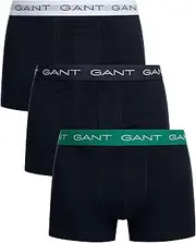 [GANT] Men's 3 Pack Trunks, Evening Blue (White/Black/Green)