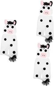 HOMSFOU 3 Sets Photoshoot Clothing Infant Suit Infant Photo Clothes Knits Clothing Cow Costume Cow Hat and Pants Newborn Costume Costumes for Kids Has Baby Yarn Photo Suit Sweater