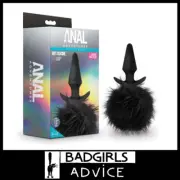 Anal Adventures Rabbit Tail Pom Fur Plug - 8.9cm Insert Butt Plug with Bunny