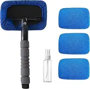 Inside Car Window Cleaning Tool | Washable Microfiber Towel Interior Cleaner Brush,Rotating Automotive Detailing Inside Cleaning Brushes for TV Screens Mirrors and Floor