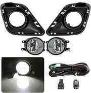 Fog Lights Auto Bumper Front Light Head Lamp Replacement Cover Car Accessories 12V For Toyota For Ractis 2010 2011 2012 2013 2014Led Fog Lamp Fog Light Lamp Assembly(Led Yellow)