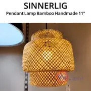 IKEA SINNERLIG Pendant Lamp Bamboo Handmade 11 "
