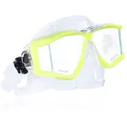 New Tilos Panoramic 4 Window Scuba Diving Snorkel Mask w/ Nose Purge Yellow