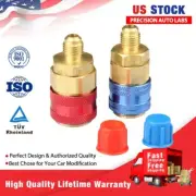 2Pcs Quick Coupler Connector Adapter Auto A/C Manifold Gauge HVAC High/Low Kits (for: BMW)