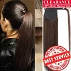CLEARANCE Thick Pony Tail Remy Human Hair Extensions Clip on Ponytail Piece Weft