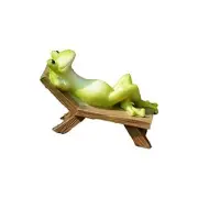 Fairy Garden Miniature Frog Statues- Sunbathing Frog
