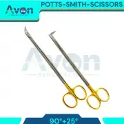 Vascular Scissors Potts Smith, Angled to 25° & 90° Right Angle - Gold Handle 2PK