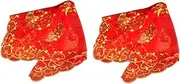 [VALICLUD] Red Hijab Bridal Veil Oval Veil Gown Outdoor Decoration Women Bracelet Picture Rivets Ladies Peacock Ribbon Decoration Ornaments Costume Clothing Veil Girl Veil Braided Wed Sequins