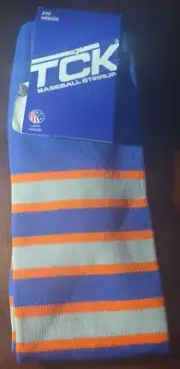 TCK Baseball Stirrups Medium Adult-Blue/Orange/Gray-Brand New-SHIPS N 24 HOURS