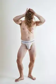 [M395] Male Model Showing Off Body To Viewer Fine Art Hunky Physique