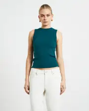 Jonesy Singlet Top in Deep Jade